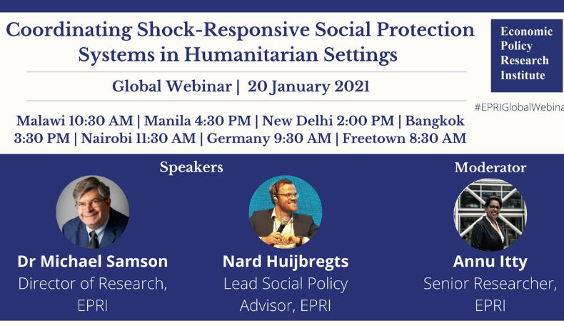 Webinar: Coordinating Shock-Responsive Social Protection Systems in Humanitarian Settings