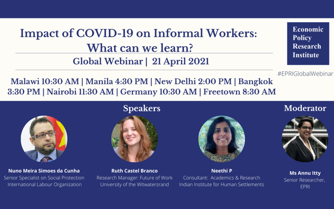 Global Webinar: Impact of COVID-19 on Informal Workers: What can we learn?